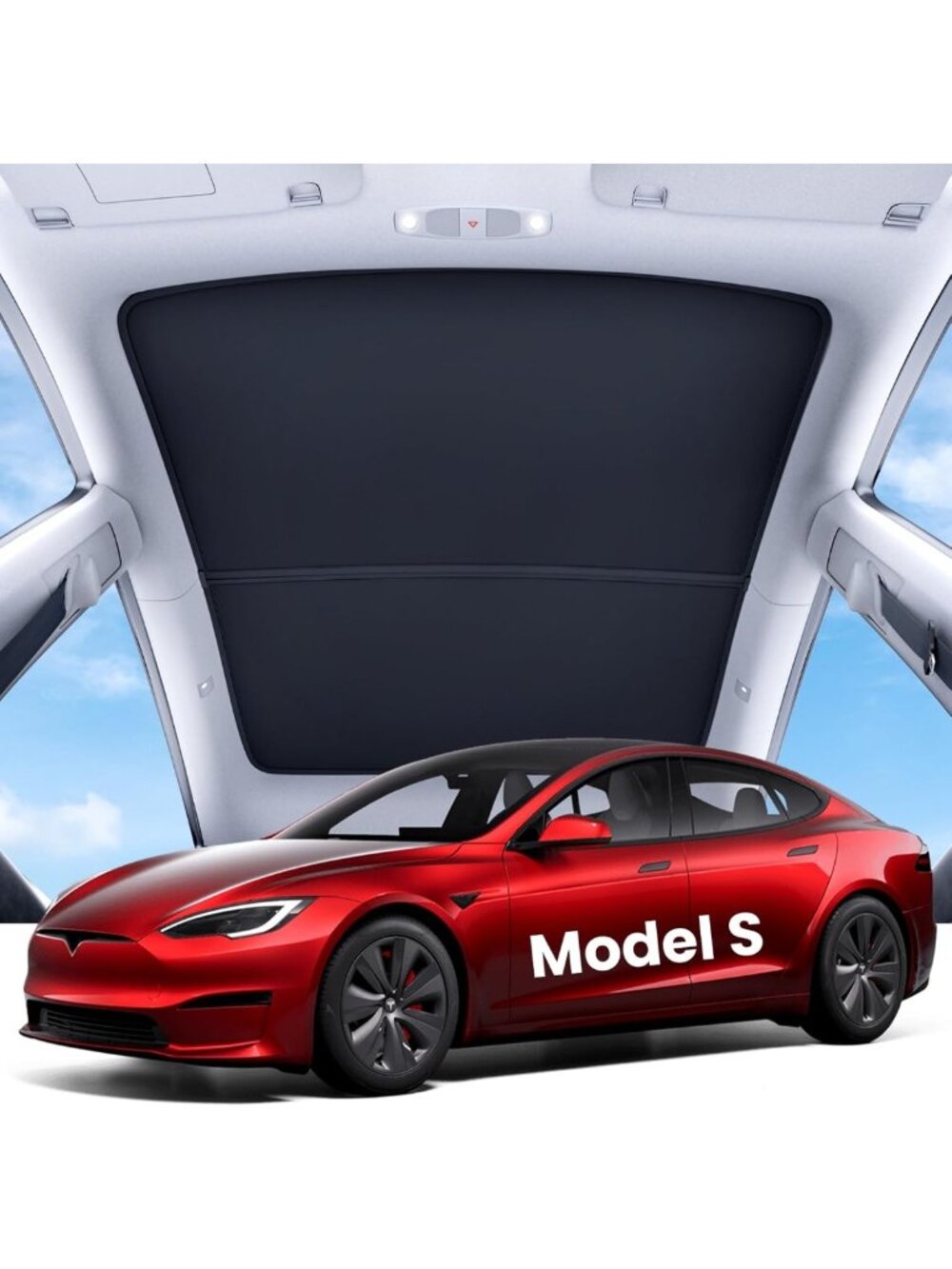 Upgraded Sunshade Roof Cover for 2022-2026 Model S | Heat Insulation, No Gaps